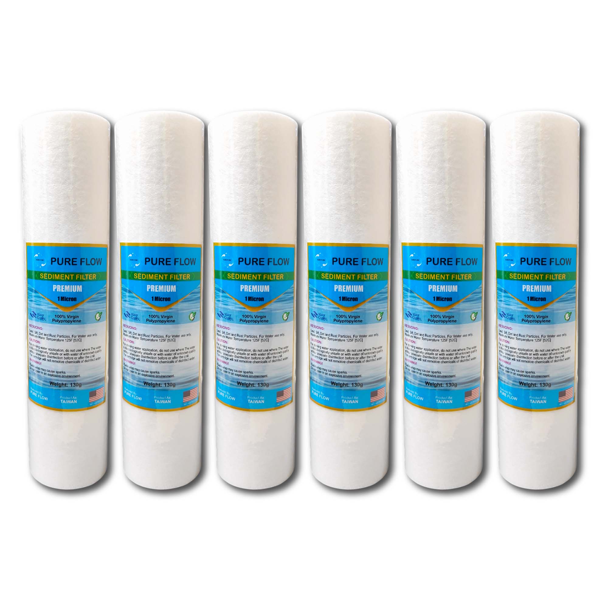 Pure Flow Premium 130g 1 Micron PP Cartridge Filter (6 Pcs Pack) – Taiwan