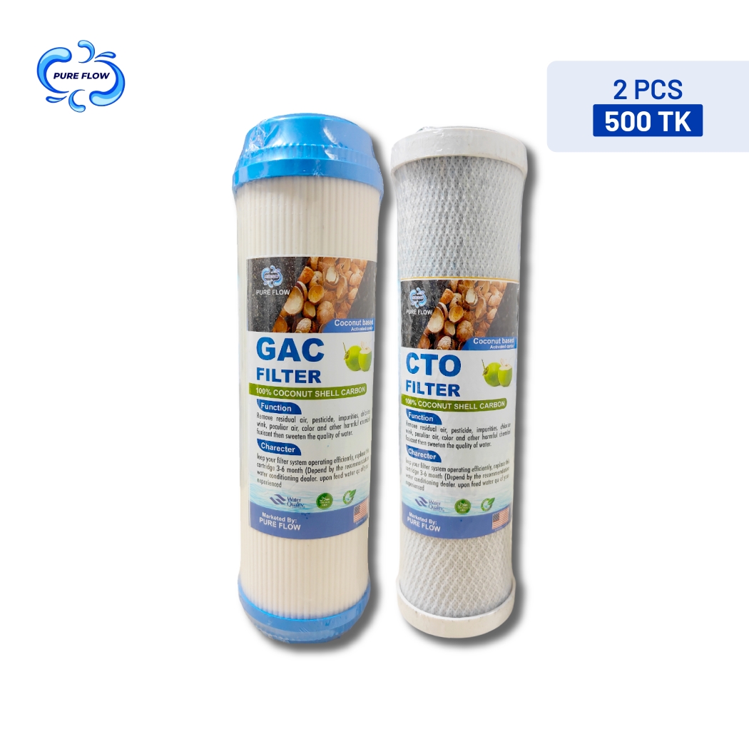 10 Inch Pureflow GAC & CTO Cartridges Combo