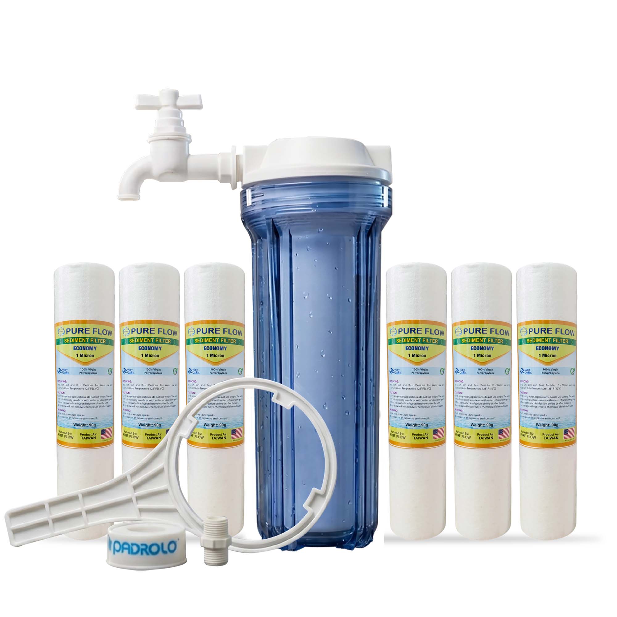 Iron Removal Housing Filter Set | 10 Inch | 6pc PP Cartridge